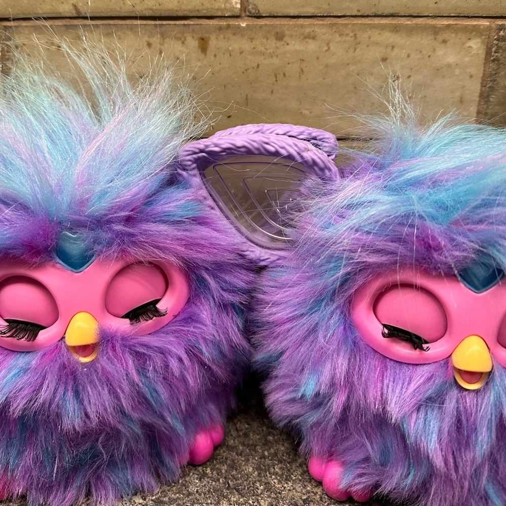 Two Hasbro Furby Plush Talking Toys Purple Tie Dye Tested - Picture 2 of 5